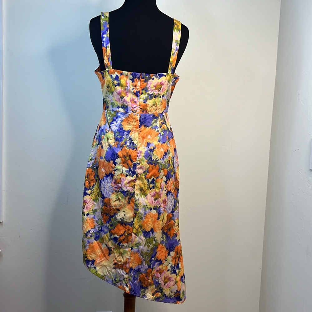 CIDER ASYMMETRIC HEM FLORAL MIDI DRESS S - Picture 7 of 10
